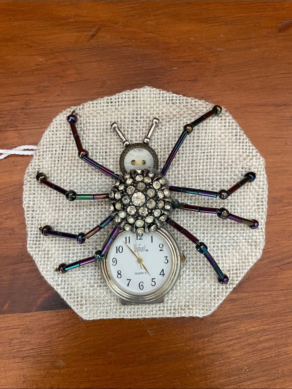 Upcycled clockwork spider brooch